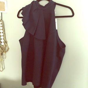 Navy blue statement top from Anthropologie